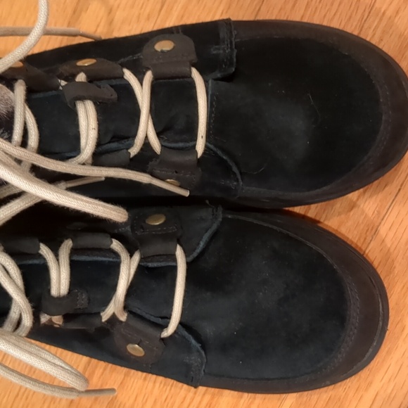 Sorel Explorer Joan Black Suede Lace up boot faux fur W8 - Picture 11 of 14